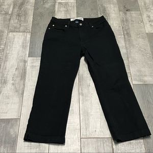 VTG GAP Y2K Low Waist Black Rigid Denim Crop Boot Cut Crop Kick Flare Jean 8